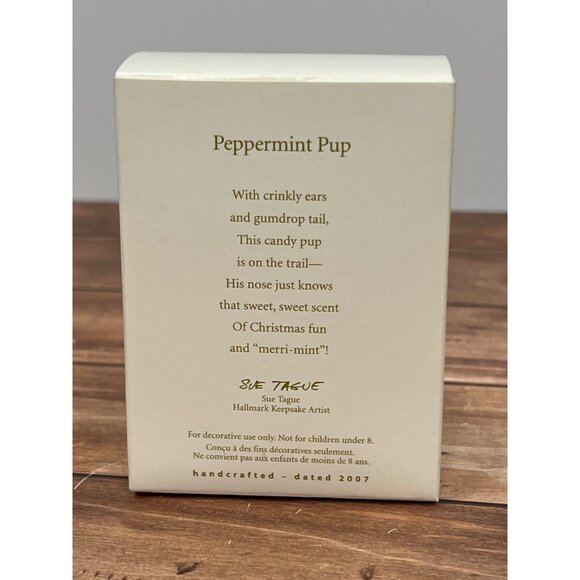 2007 HALLMARK KEEPSAKE ORNAMENT WD4095 PEPPERMINT PUP DOG CANDY CANE GUM DROP - Picture 3 of 7